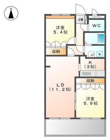 姫路駅 バス20分  小川下車：停歩3分 2階の物件間取画像